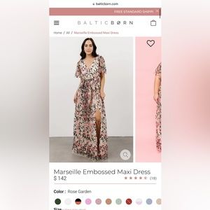 Baltic Born Marseille Embossed Maxi Dress - Rose Garden